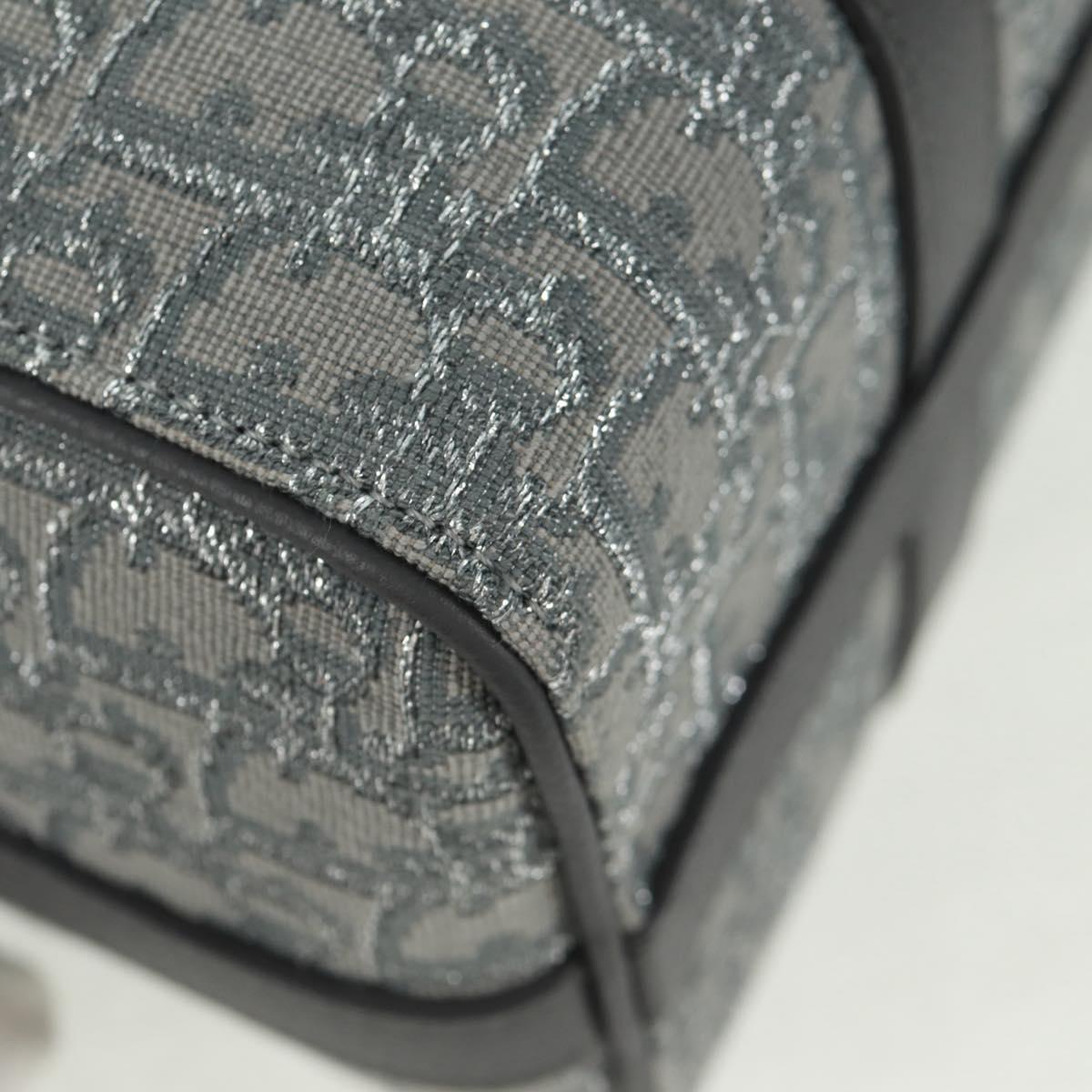 Christian Dior Trotter Canvas Rango 26 Hand Bag 2way Gray Silver Auth BA9637SM