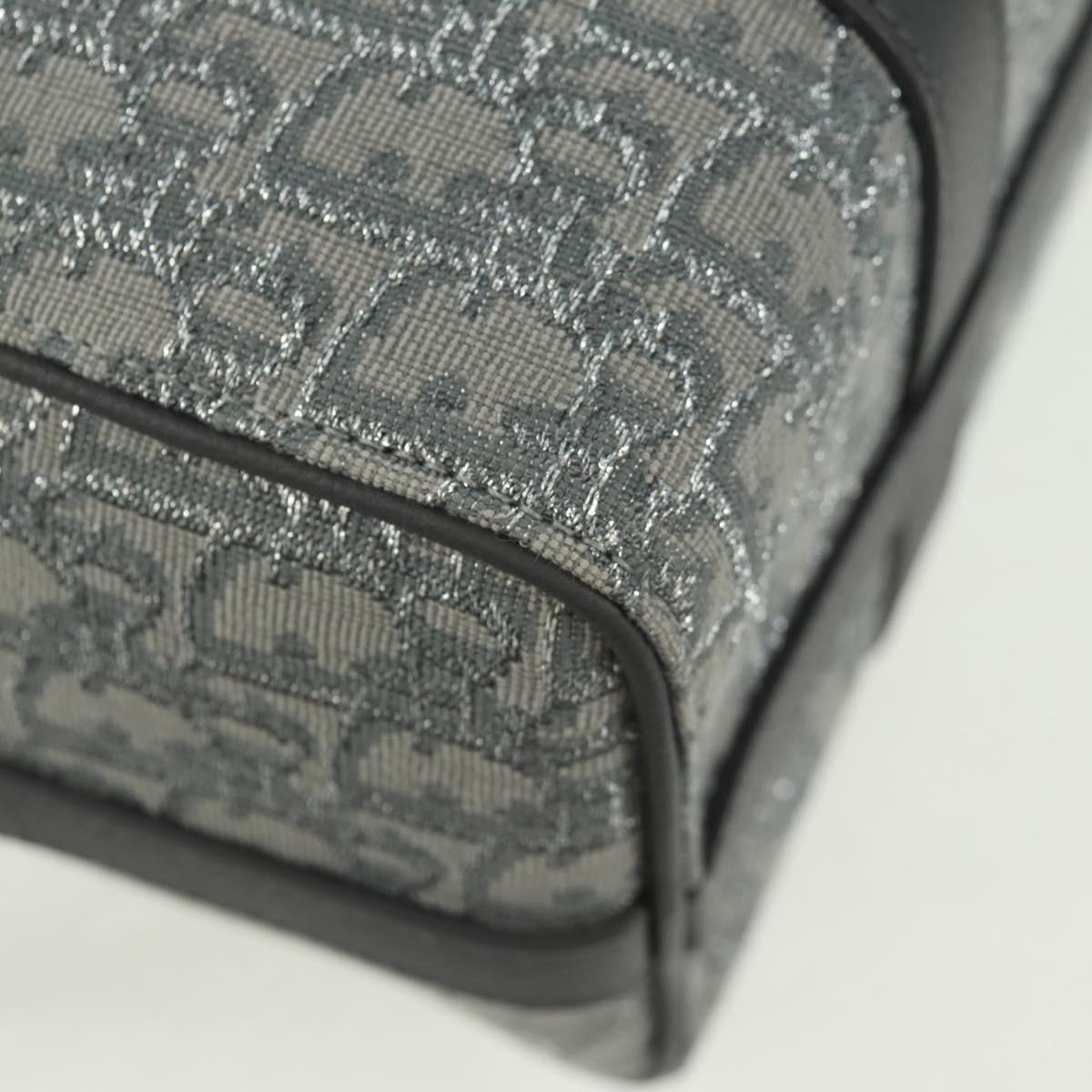 Christian Dior Trotter Canvas Rango 26 Hand Bag 2way Gray Silver Auth BA9637SM
