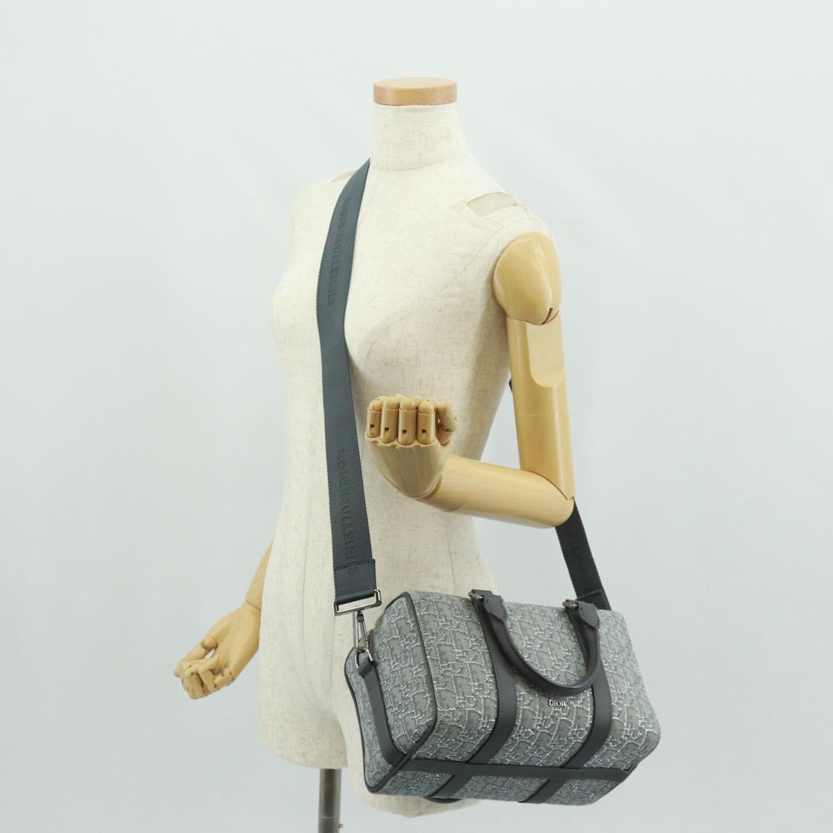 Christian Dior Trotter Canvas Rango 26 Hand Bag 2way Gray Silver Auth BA9637SM