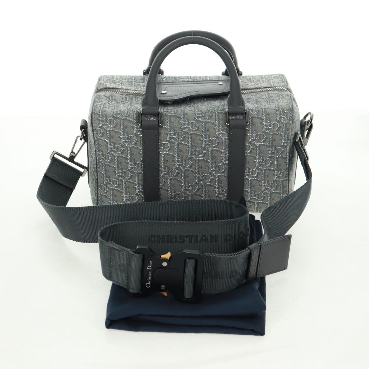 Christian Dior Trotter Canvas Rango 26 Hand Bag 2way Gray Silver Auth BA9637SM