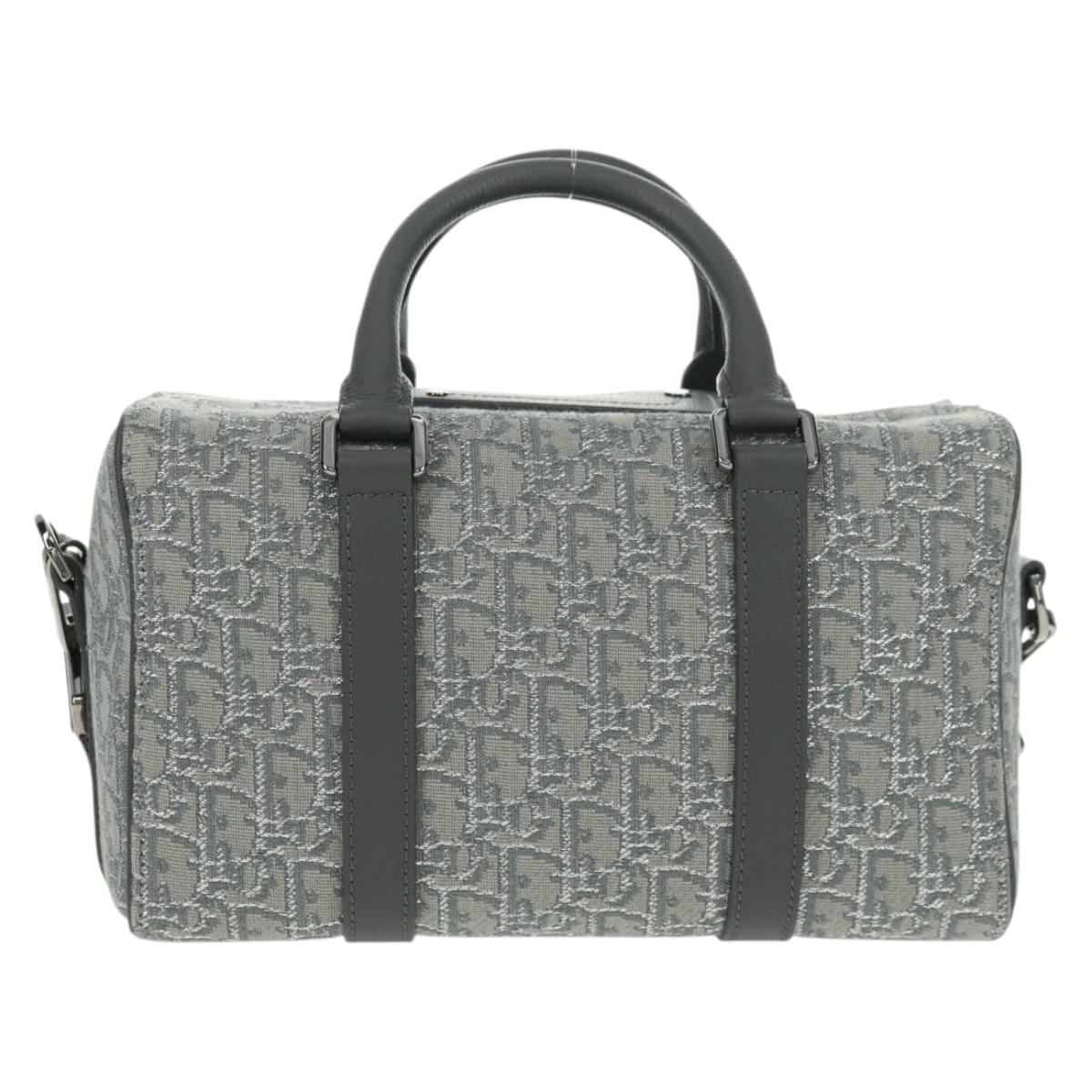 Christian Dior Trotter Canvas Rango 26 Hand Bag 2way Gray Silver Auth BA9637SM