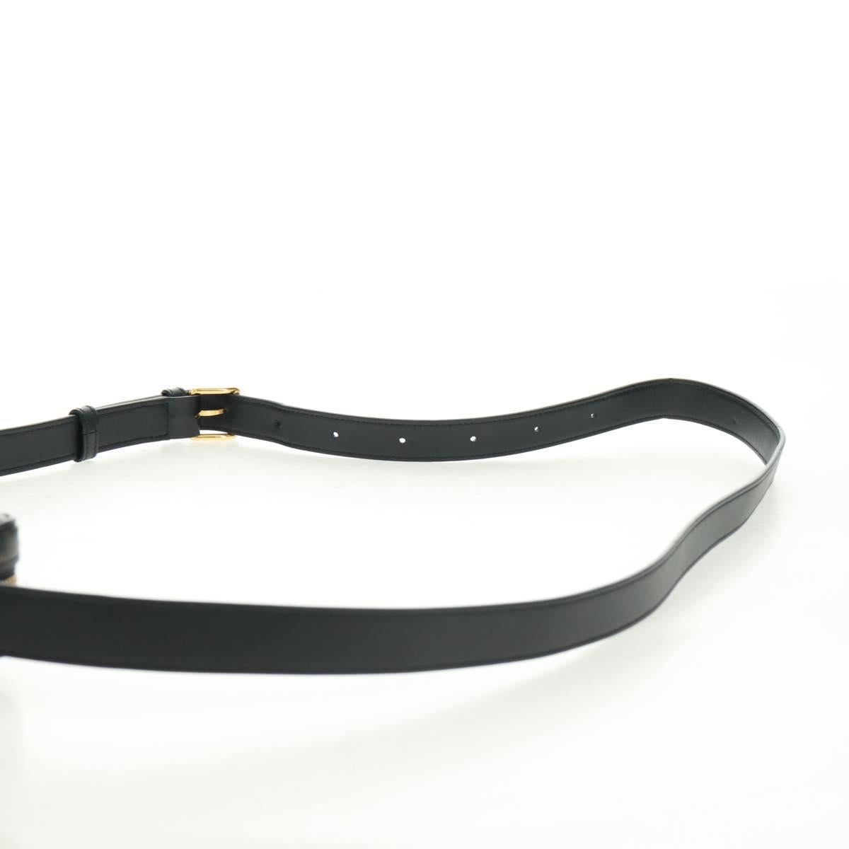 CELINE Triomphe Medium Messenger bag Shoulder Bag PVC Black Gold Auth BA9639M