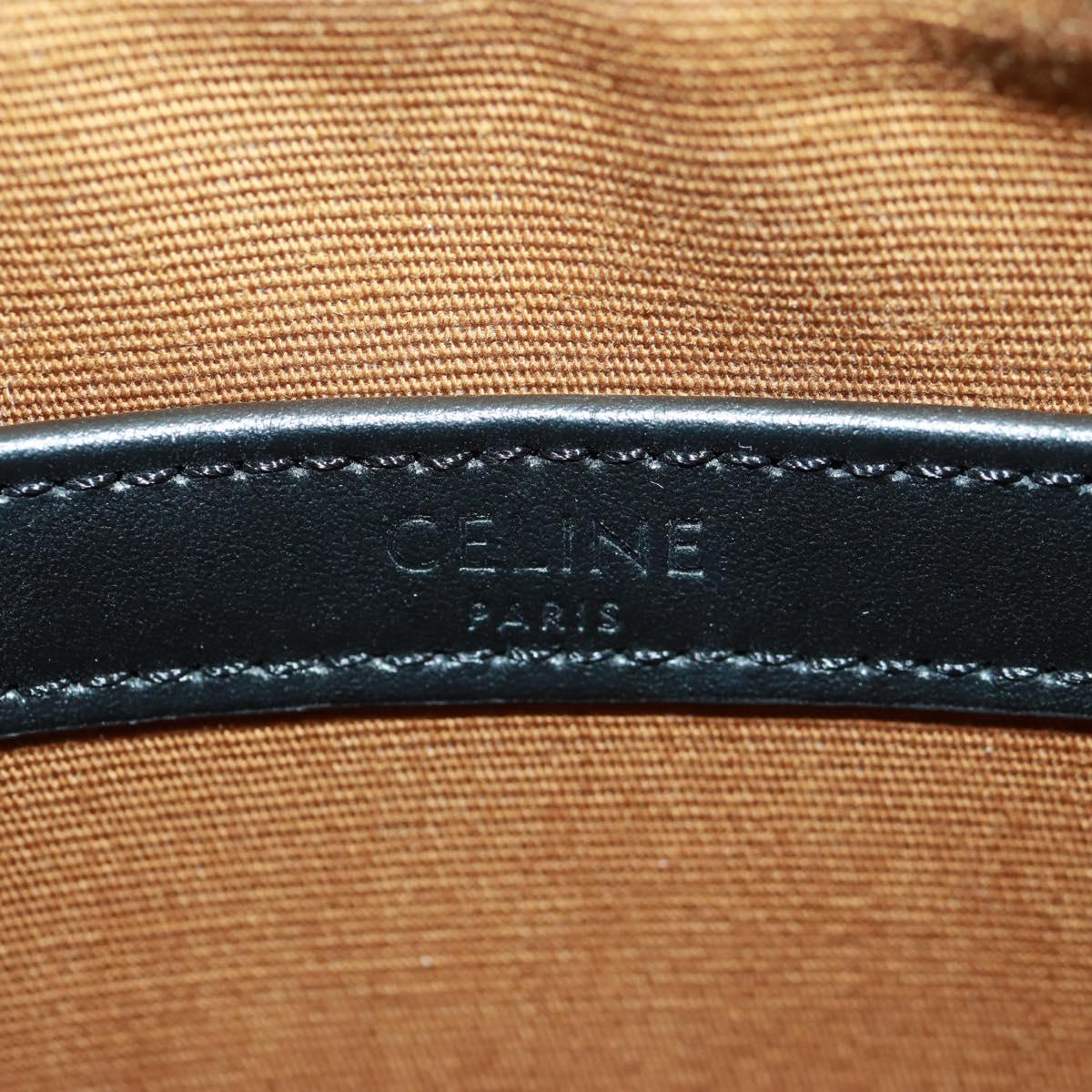 CELINE Triomphe Medium Messenger bag Shoulder Bag PVC Black Gold Auth BA9639M