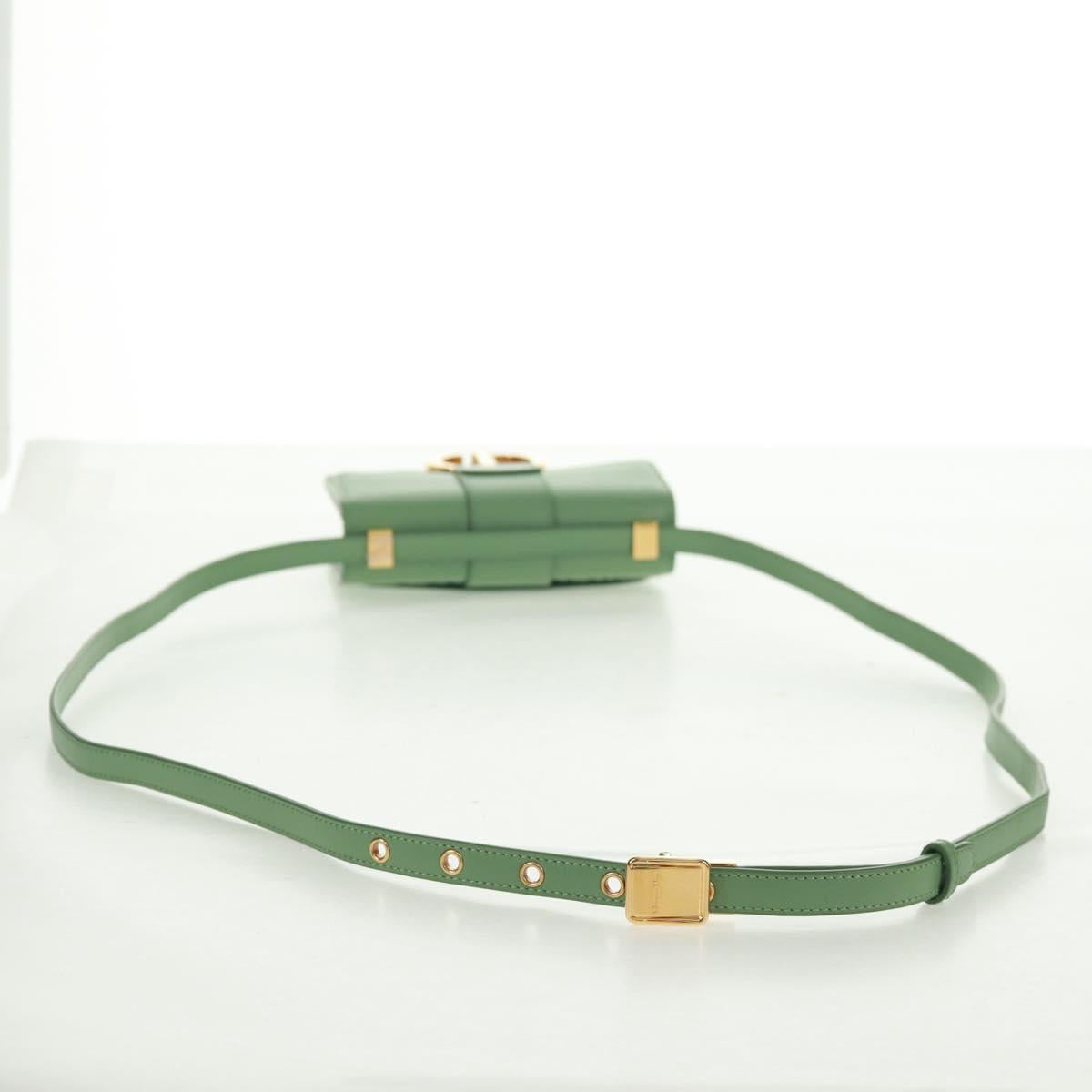 Christian Dior Micro bag 30 Montaigne Bag Leather Gold Green Auth BA9641SAM
