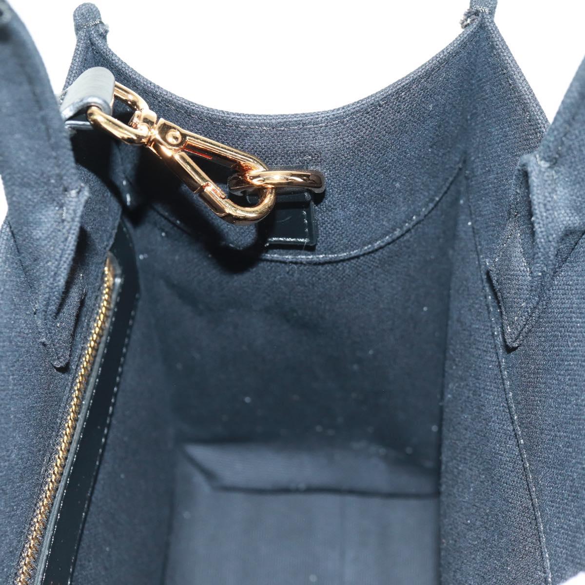 VERSACE Hand Bag Canvas 2way Black Gold Auth BA9642SAM