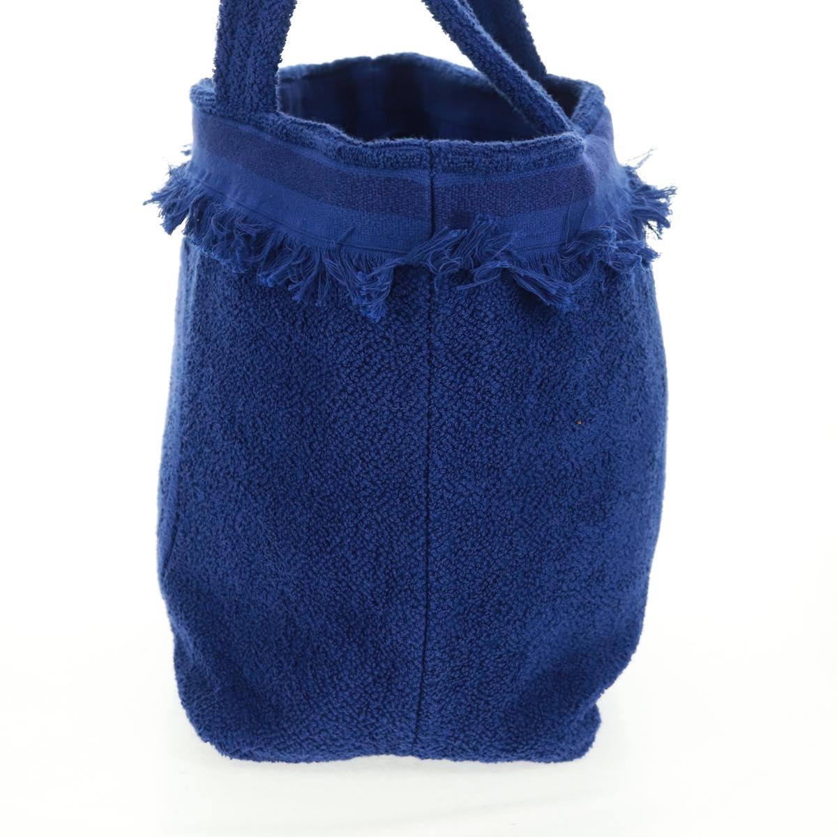 CHANEL Decacoco Beach Bag Hand Bag Pile Blue CC Auth BA9644SAV