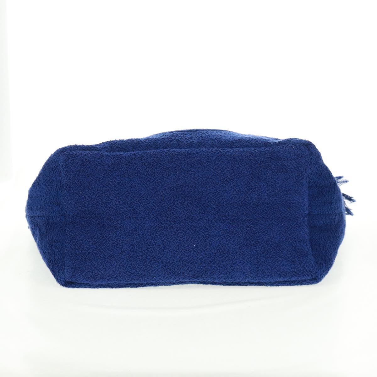 CHANEL Decacoco Beach Bag Hand Bag Pile Blue CC Auth BA9644SAV