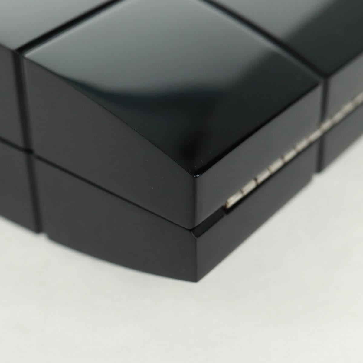 CHANEL Choco Bar Clutch Bag plastic Black Silver CC Auth BA9645SAM