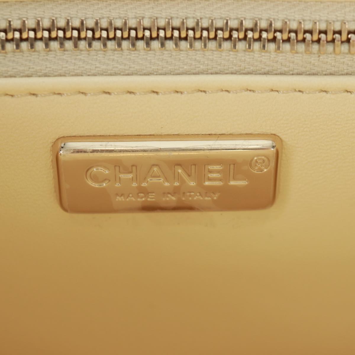 CHANEL Matelasse 23 Single Flap Chain Sequins Evening Bag Beige CC Auth BA9646SM