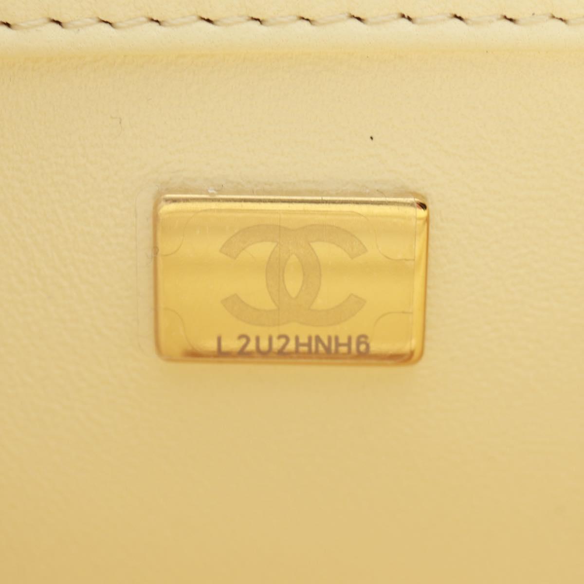 CHANEL Matelasse 23 Single Flap Chain Sequins Evening Bag Beige CC Auth BA9646SM