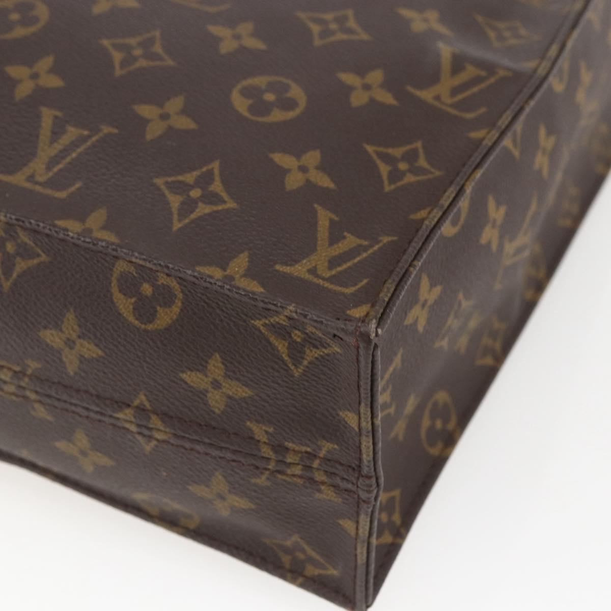 LOUIS VUITTON Monogram Sac Plat Hand Bag M51140 LV Auth BA9661