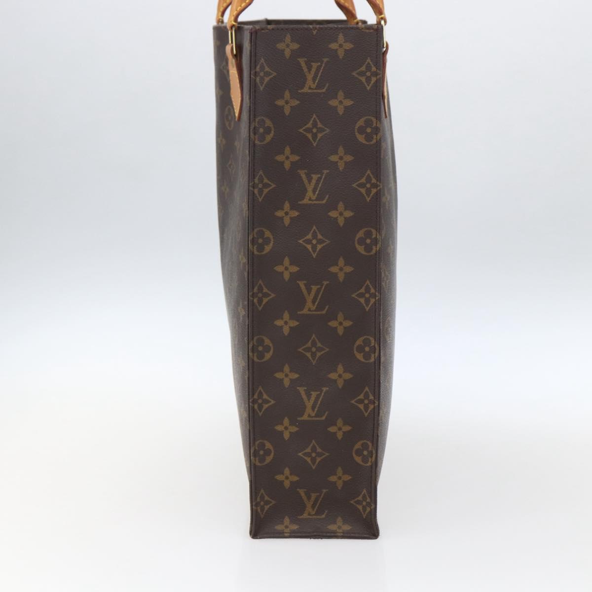 LOUIS VUITTON Monogram Sac Plat Hand Bag M51140 LV Auth BA9661