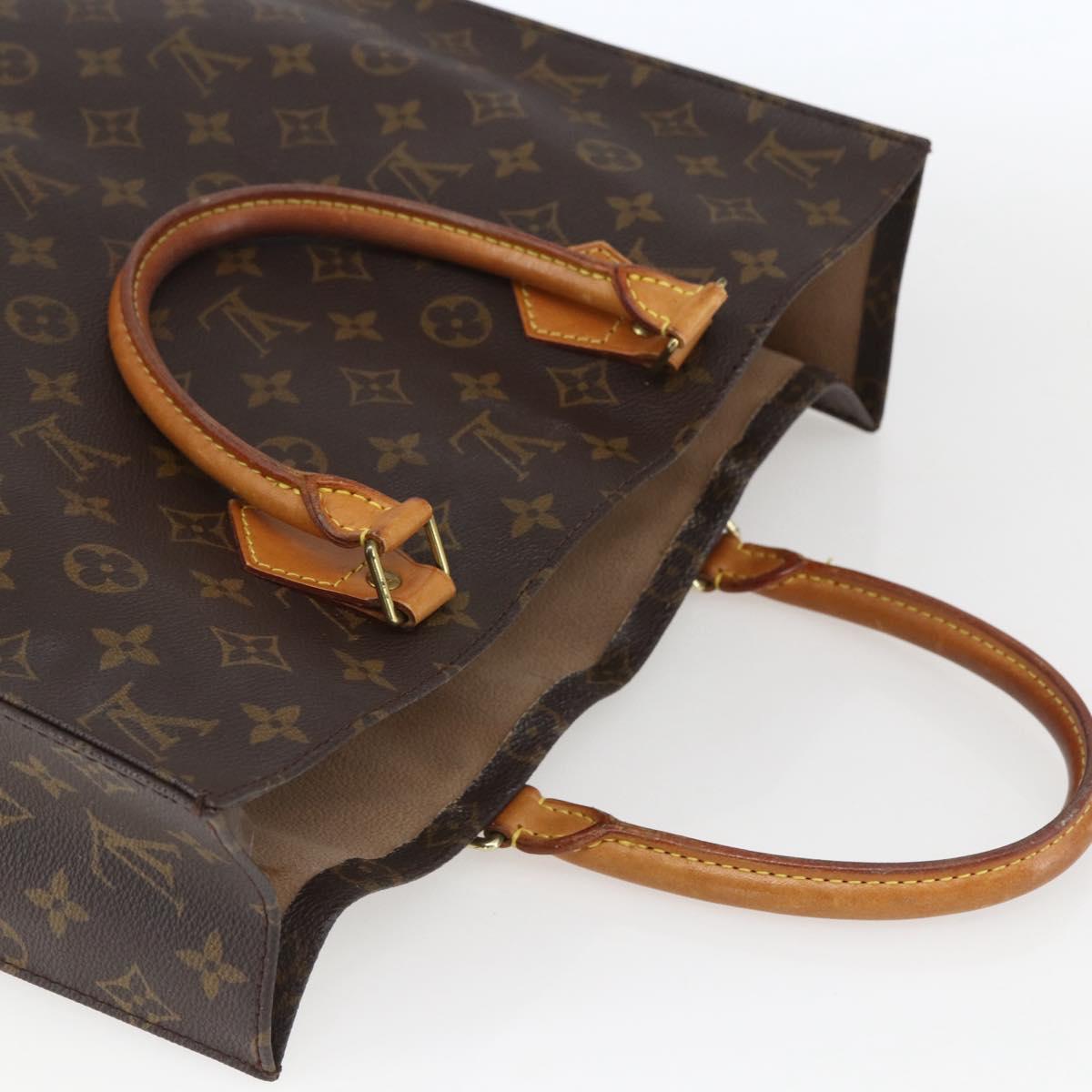 LOUIS VUITTON Monogram Sac Plat Hand Bag M51140 LV Auth BA9661
