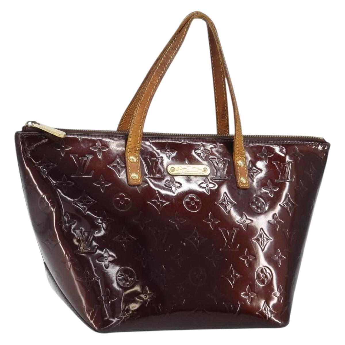 LOUIS VUITTON Monogram Vernis Bellevue PM Hand Bag Amarante M93585 Auth BA9673