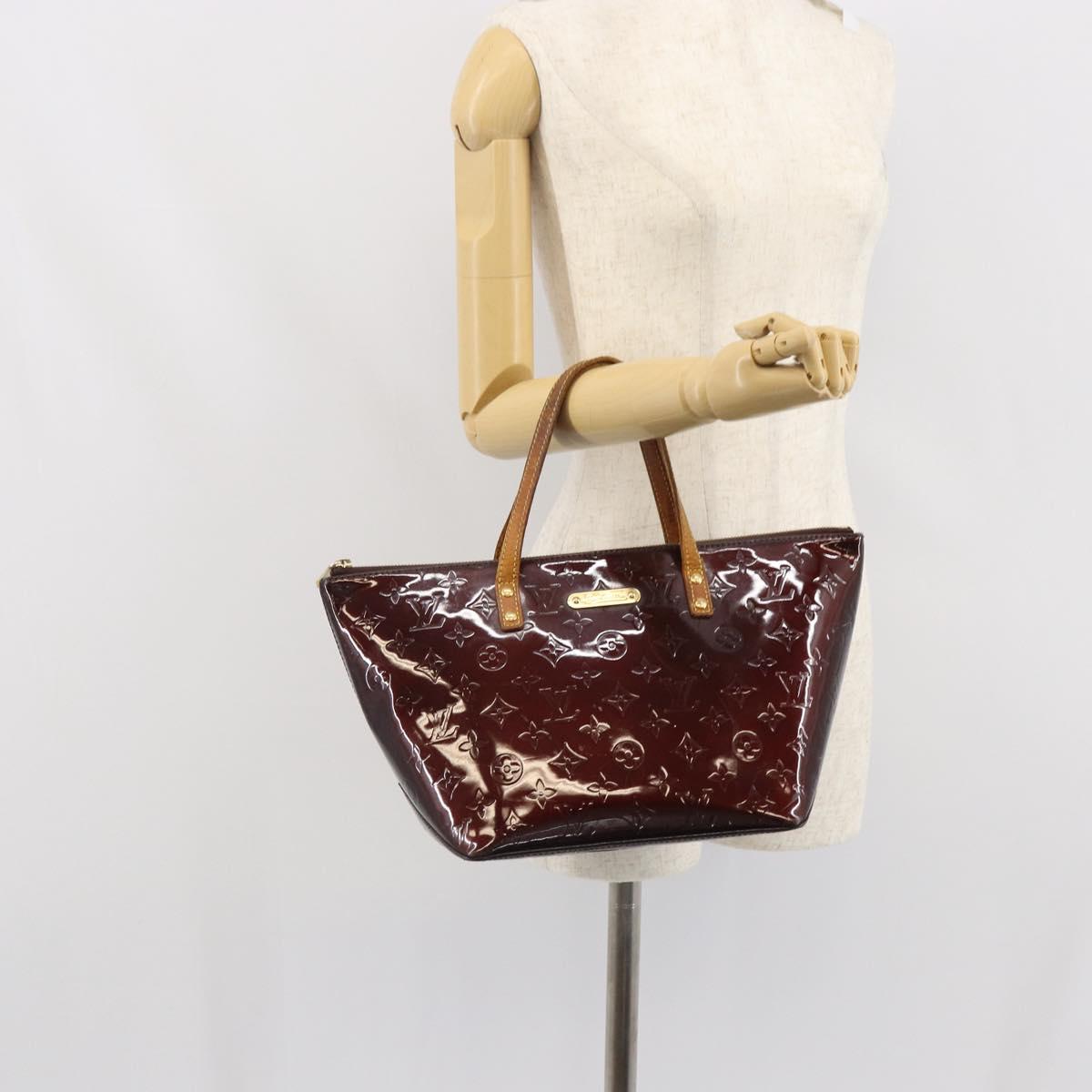 LOUIS VUITTON Monogram Vernis Bellevue PM Hand Bag Amarante M93585 Auth BA9673