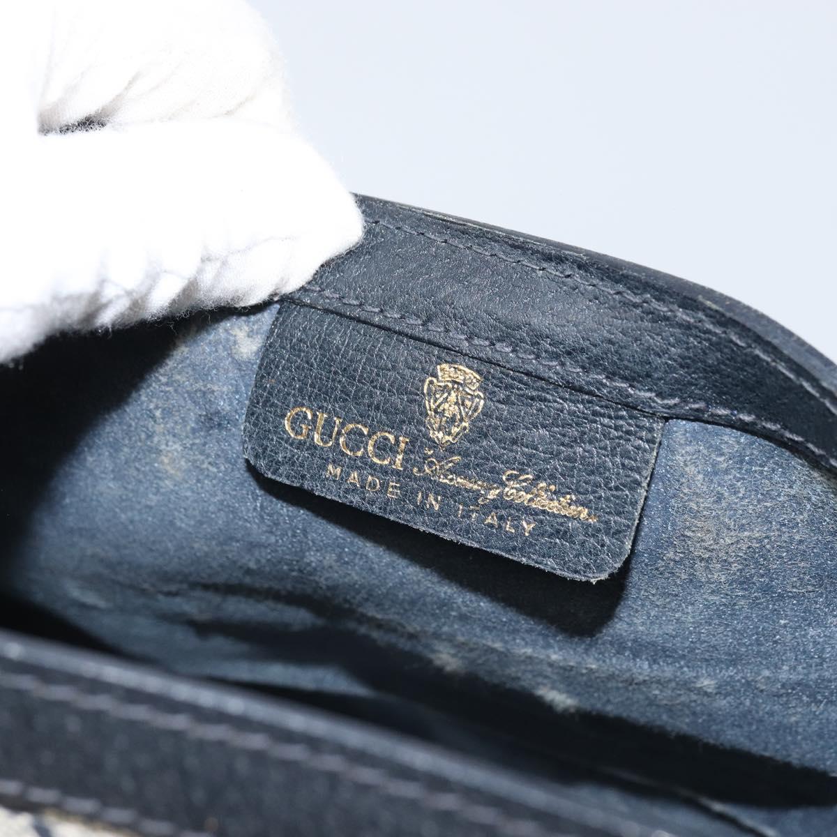 GUCCI GG Supreme Sherry Line Clutch Bag PVC Navy Gold 41 014 3087 Auth BA9677