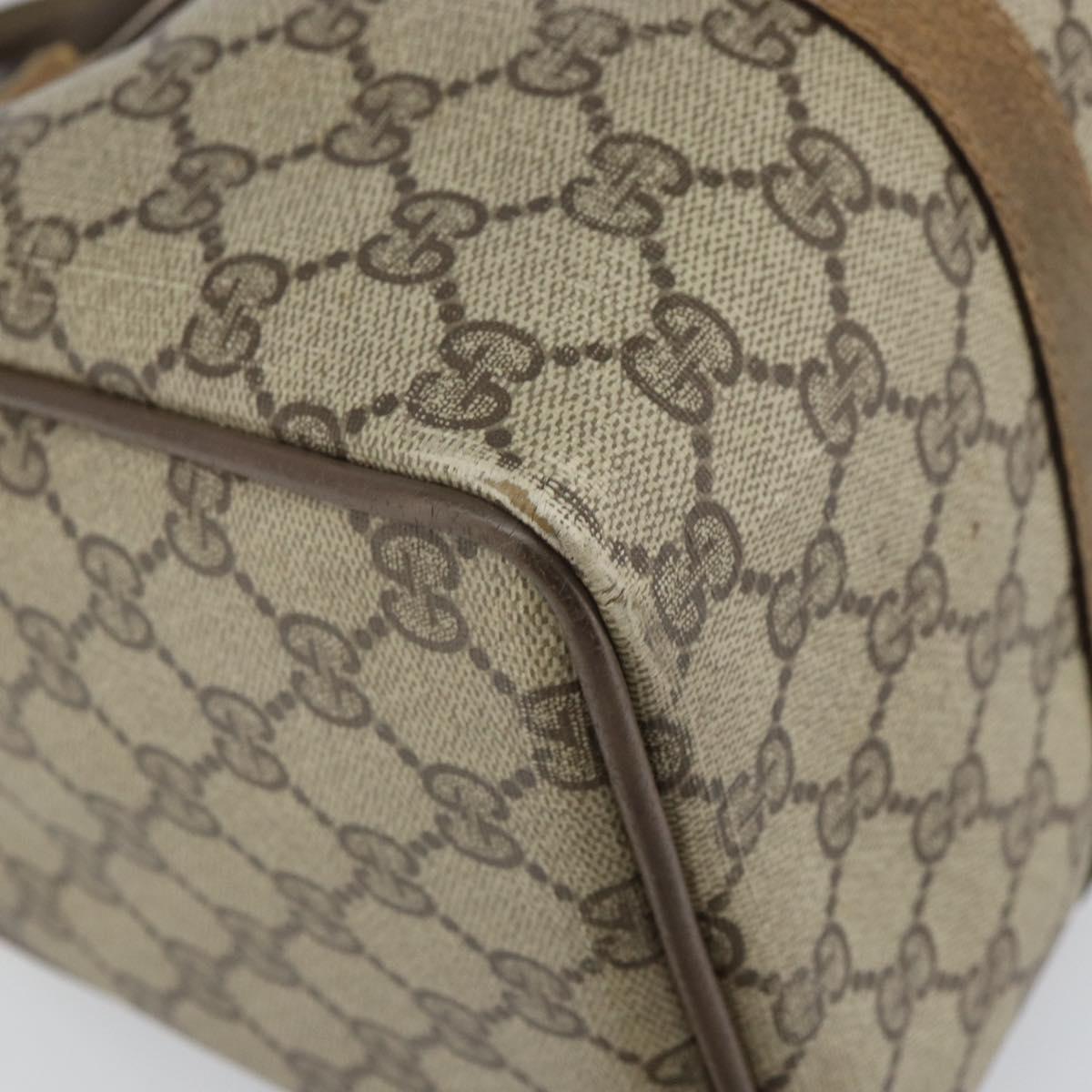 GUCCI GG Supreme Web Sherry Line Boston Bag PVC Beige Gold 40 02 007 Auth BA9679