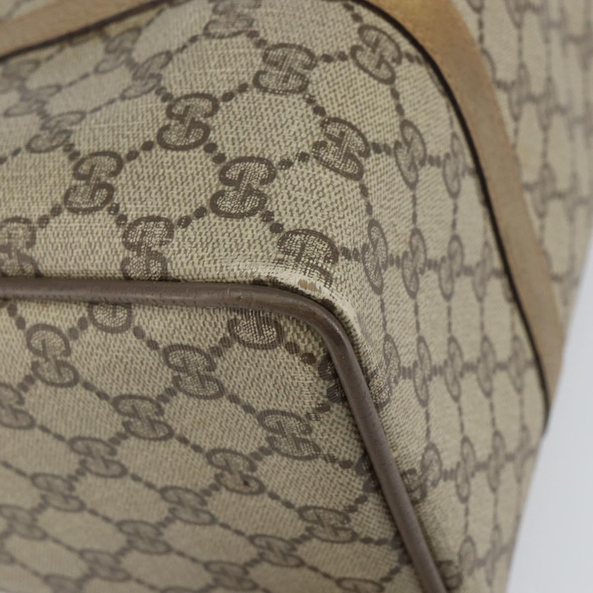 GUCCI GG Supreme Web Sherry Line Boston Bag PVC Beige Gold 40 02 007 Auth BA9679