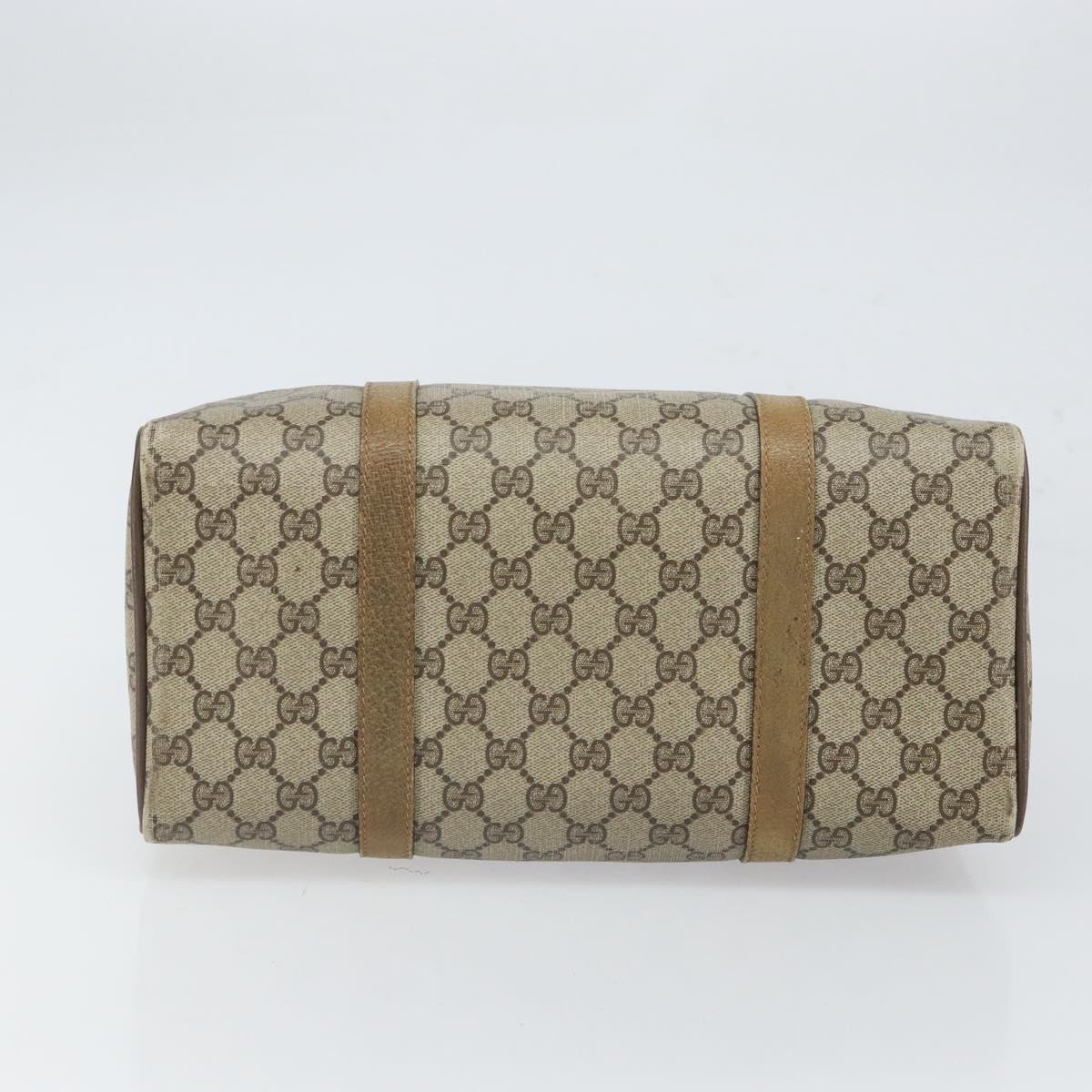 GUCCI GG Supreme Web Sherry Line Boston Bag PVC Beige Gold 40 02 007 Auth BA9679