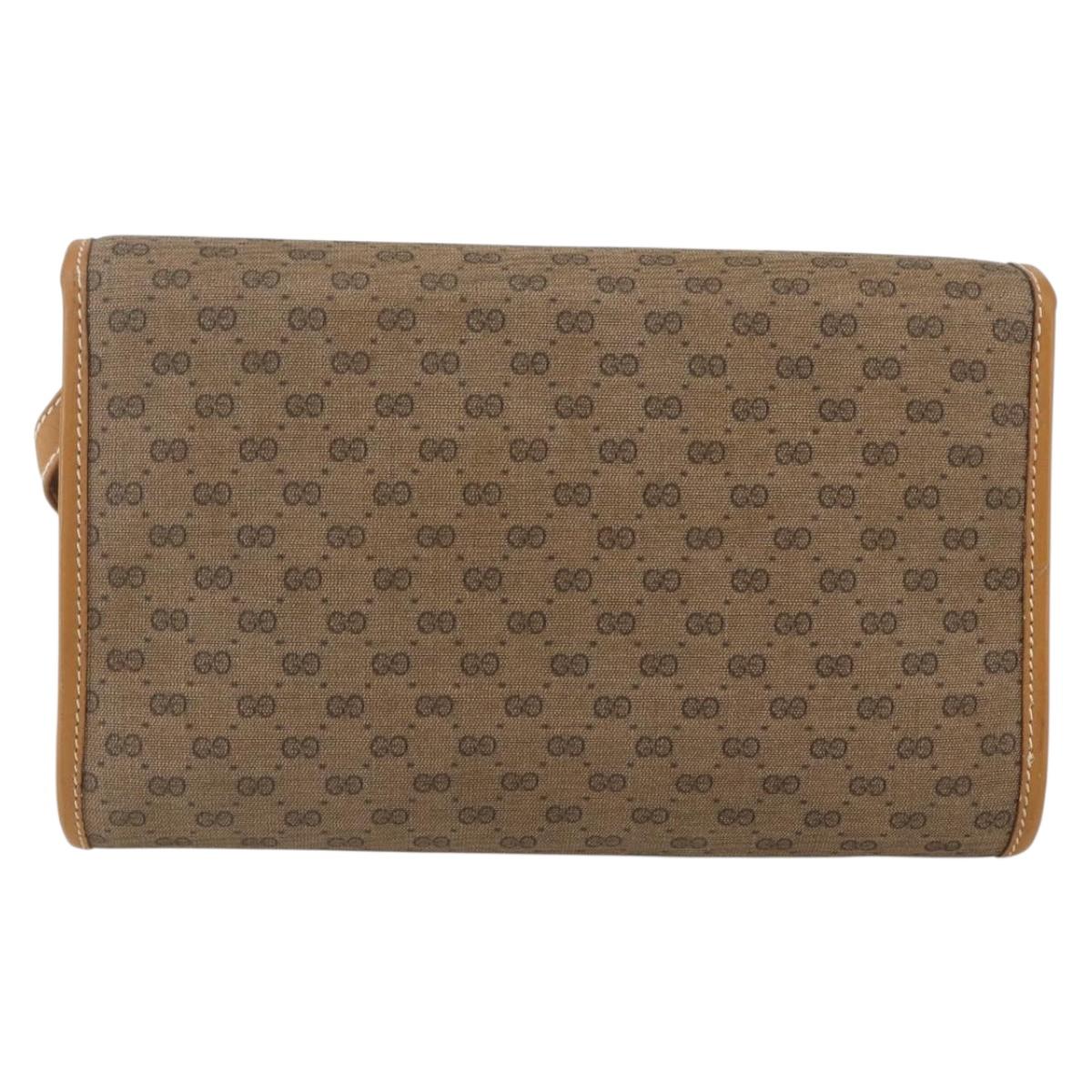 GUCCI Micro GG Supreme Shoulder Bag PVC Beige Gold 004 89 1041 Auth BA9682