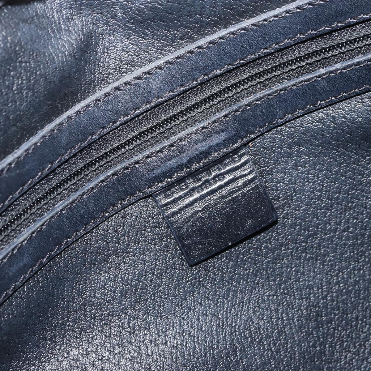 CELINE Macadam Canvas Tote Bag PVC Leather Black Gold Auth BA9683