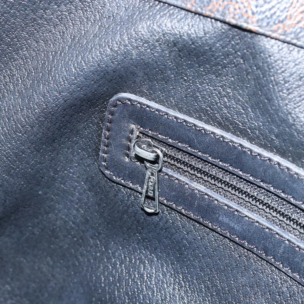 CELINE Macadam Canvas Tote Bag PVC Leather Black Gold Auth BA9683