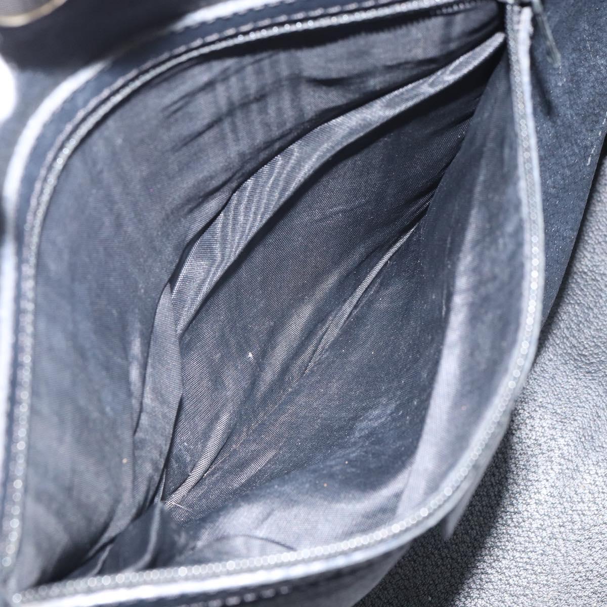 CELINE Macadam Canvas Tote Bag PVC Leather Black Gold Auth BA9683