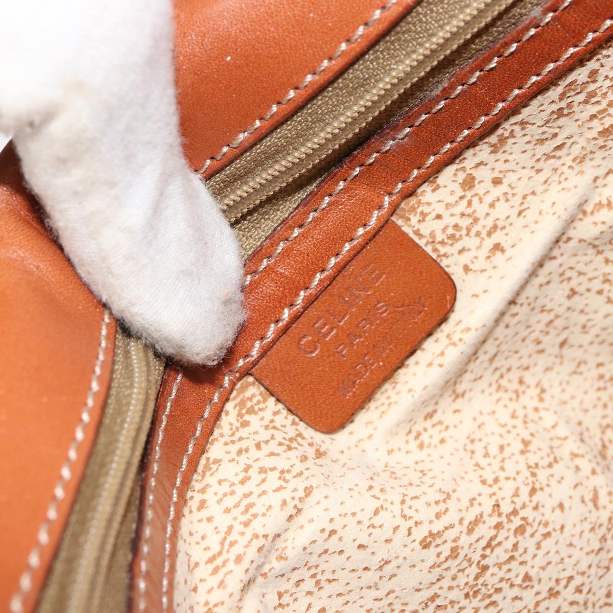 CELINE Macadam Canvas Shoulder Bag PVC Leather Brown Gold Auth BA9684