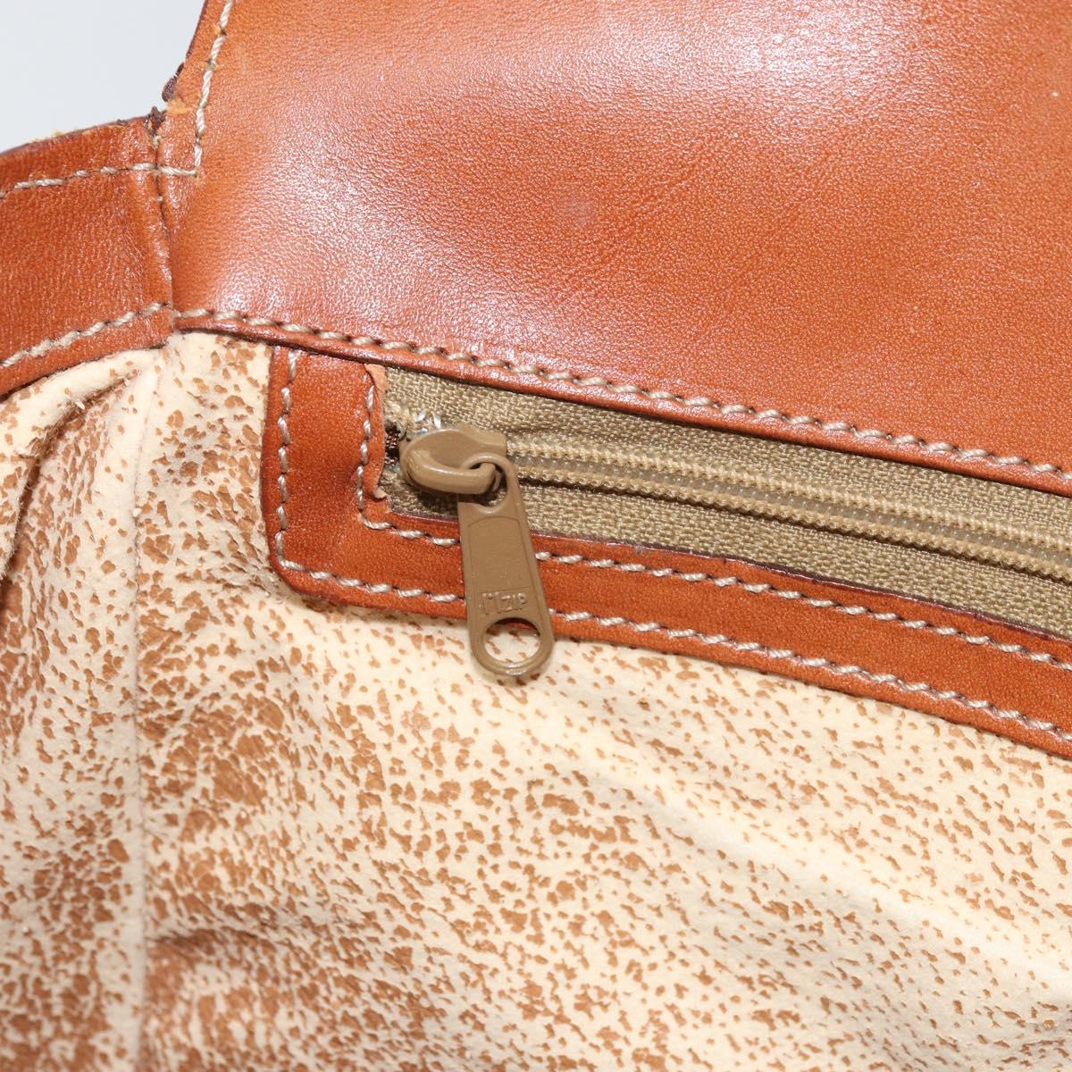 CELINE Macadam Canvas Shoulder Bag PVC Leather Brown Gold Auth BA9684