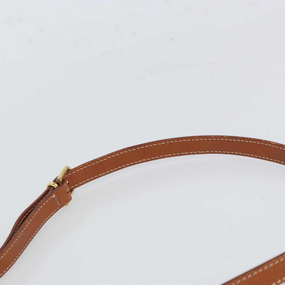 CELINE Macadam Canvas Shoulder Bag PVC Leather Brown Gold Auth BA9684