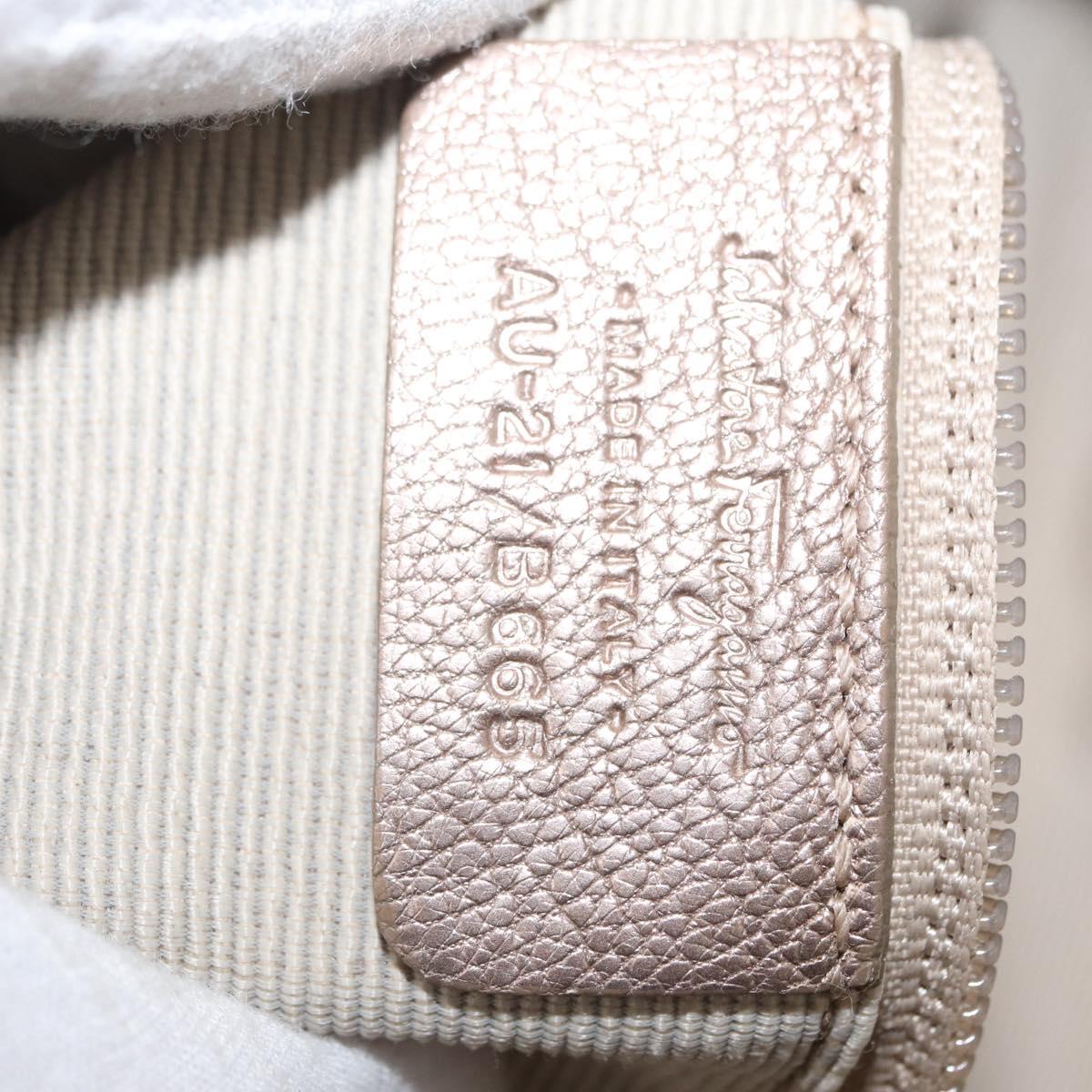 Salvatore Ferragamo Vala Tote Bag Leather Beige Auth BA9685