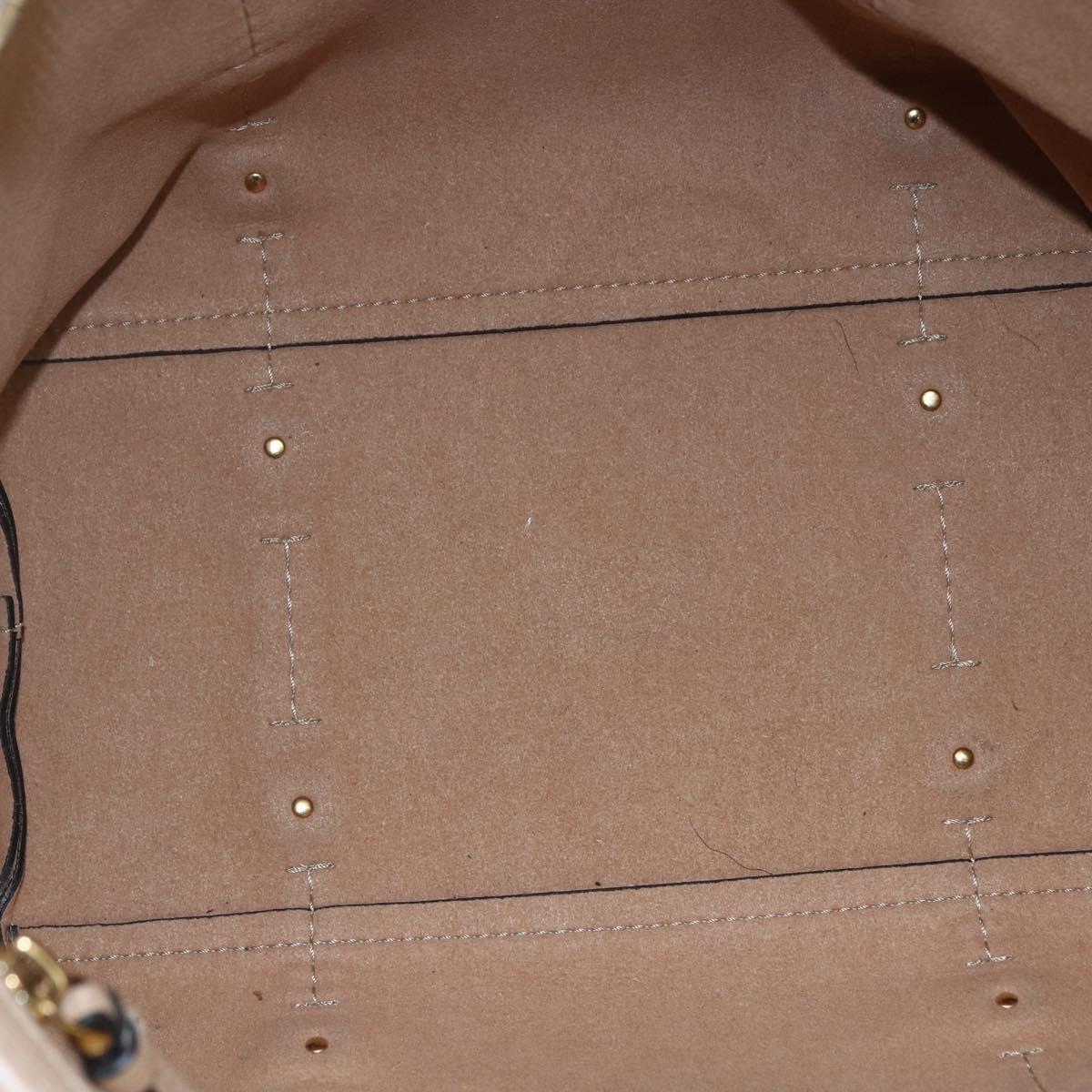 Salvatore Ferragamo Vala Tote Bag Leather Beige Gold Auth BA9686