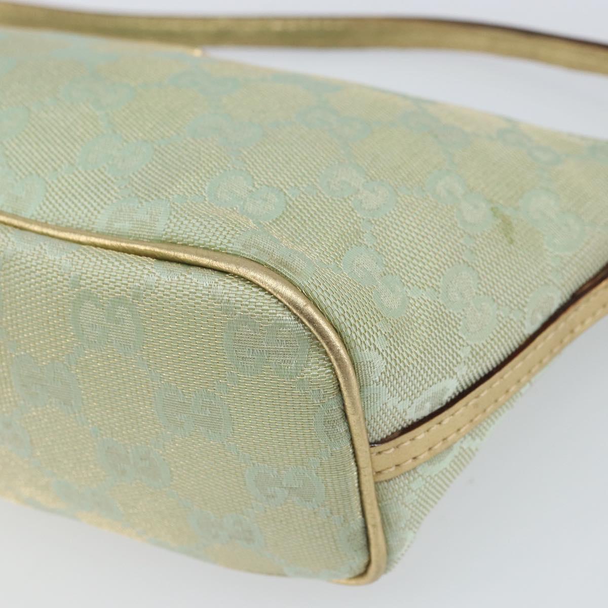 GUCCI GG Canvas Accessory Pouch Turquoise Blue Silver 039 1103 2123 Auth BA9688