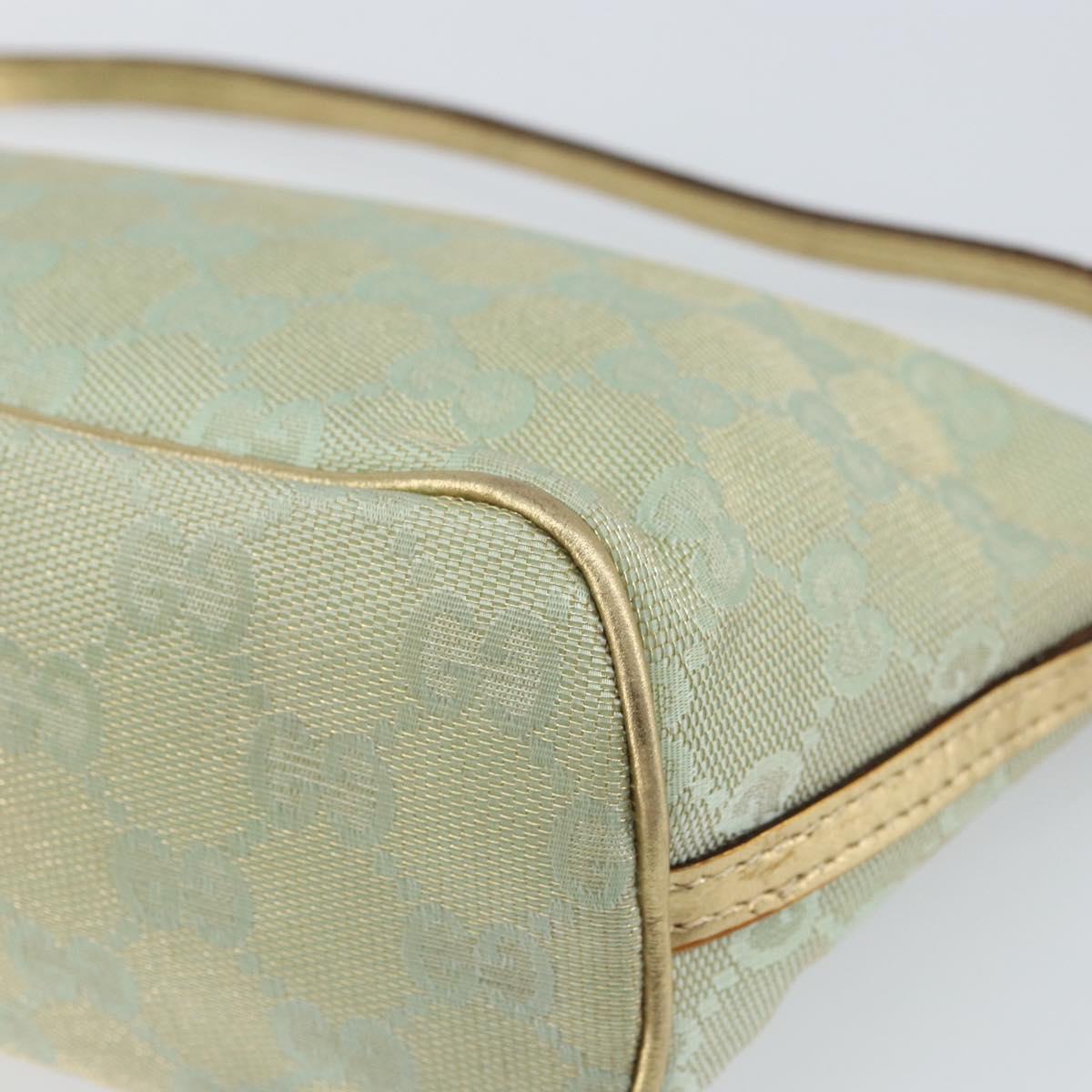 GUCCI GG Canvas Accessory Pouch Turquoise Blue Silver 039 1103 2123 Auth BA9688