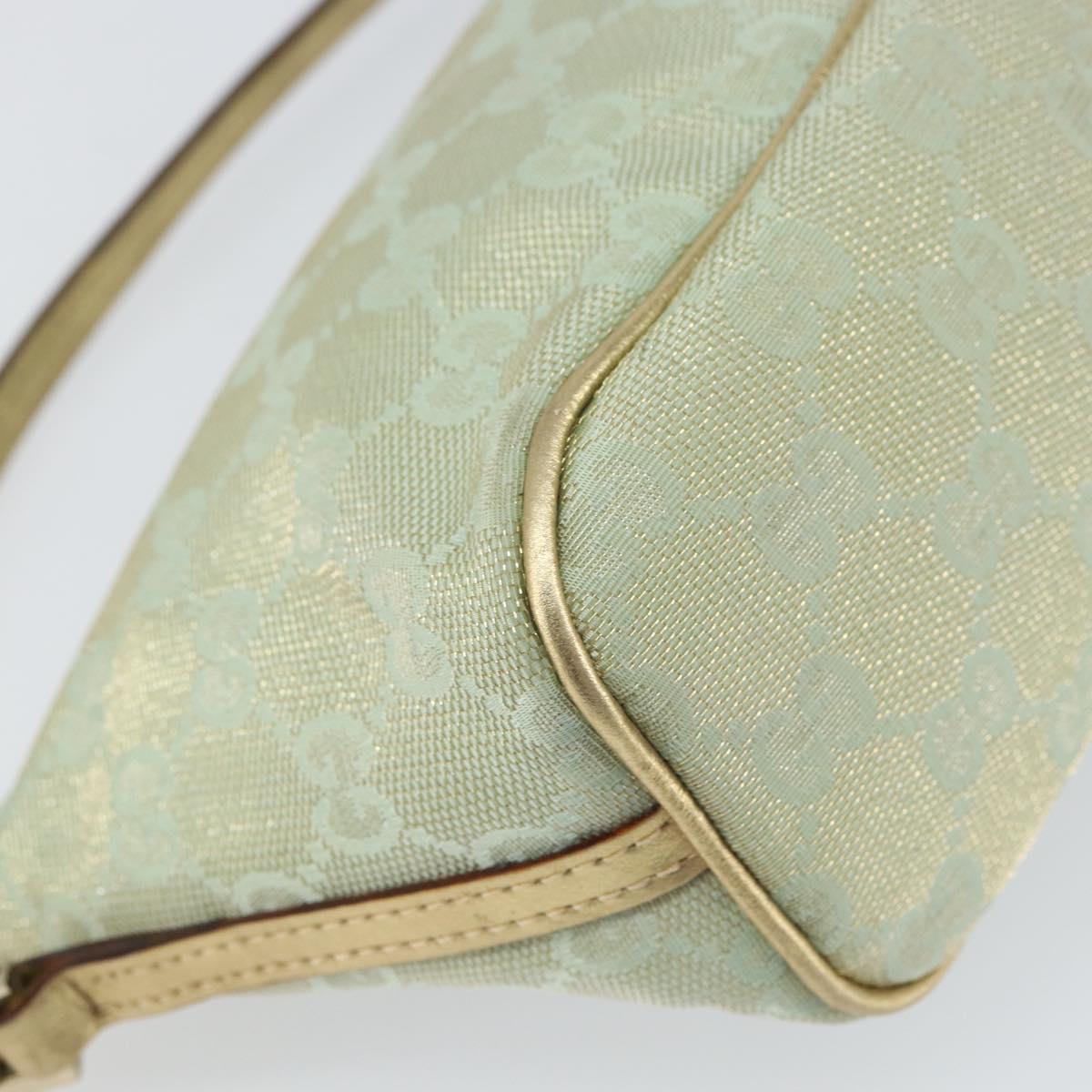 GUCCI GG Canvas Accessory Pouch Turquoise Blue Silver 039 1103 2123 Auth BA9688