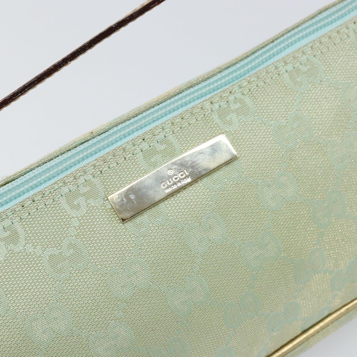 GUCCI GG Canvas Accessory Pouch Turquoise Blue Silver 039 1103 2123 Auth BA9688