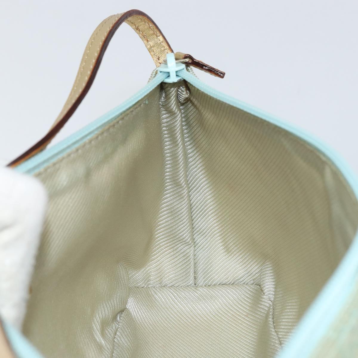 GUCCI GG Canvas Accessory Pouch Turquoise Blue Silver 039 1103 2123 Auth BA9688