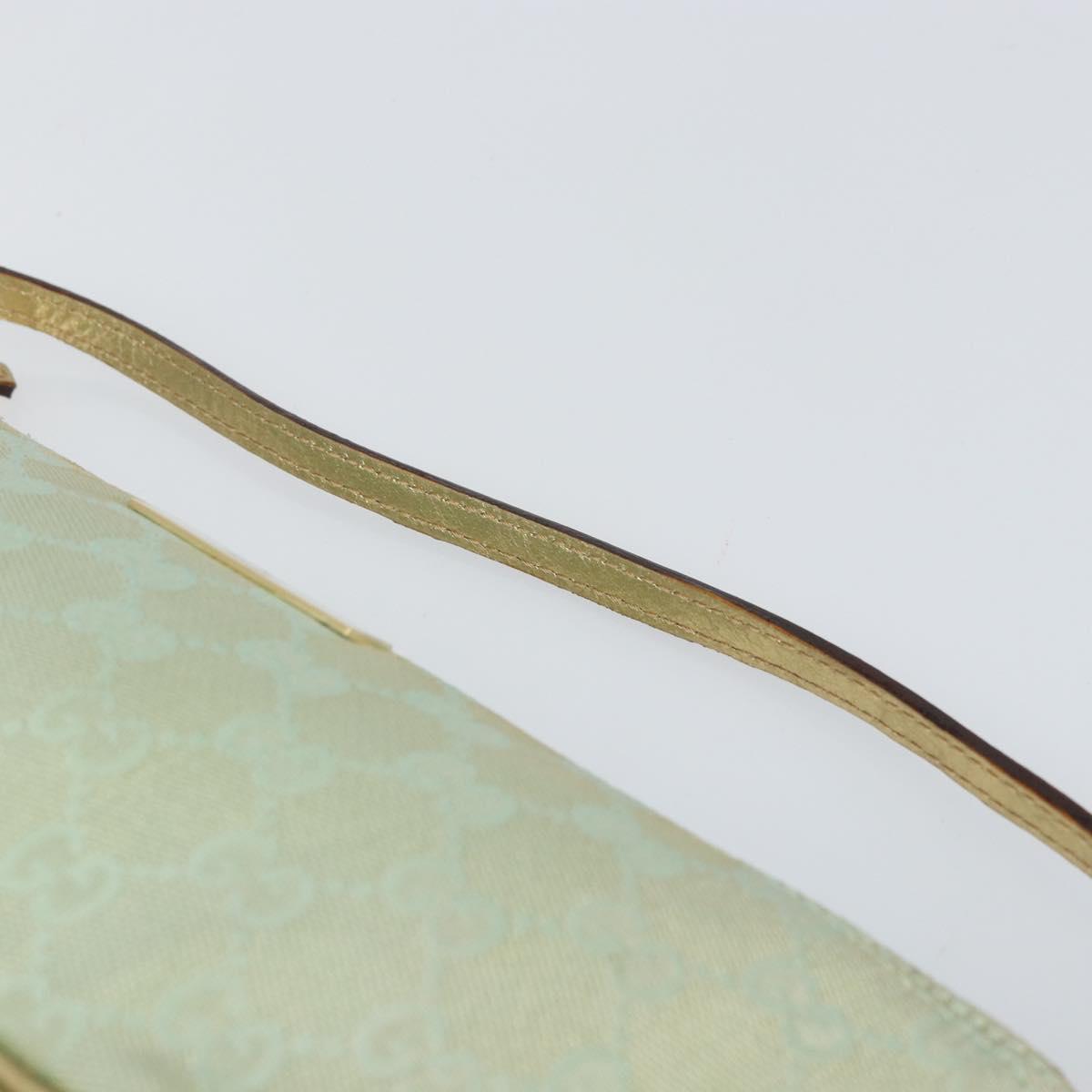 GUCCI GG Canvas Accessory Pouch Turquoise Blue Silver 039 1103 2123 Auth BA9688