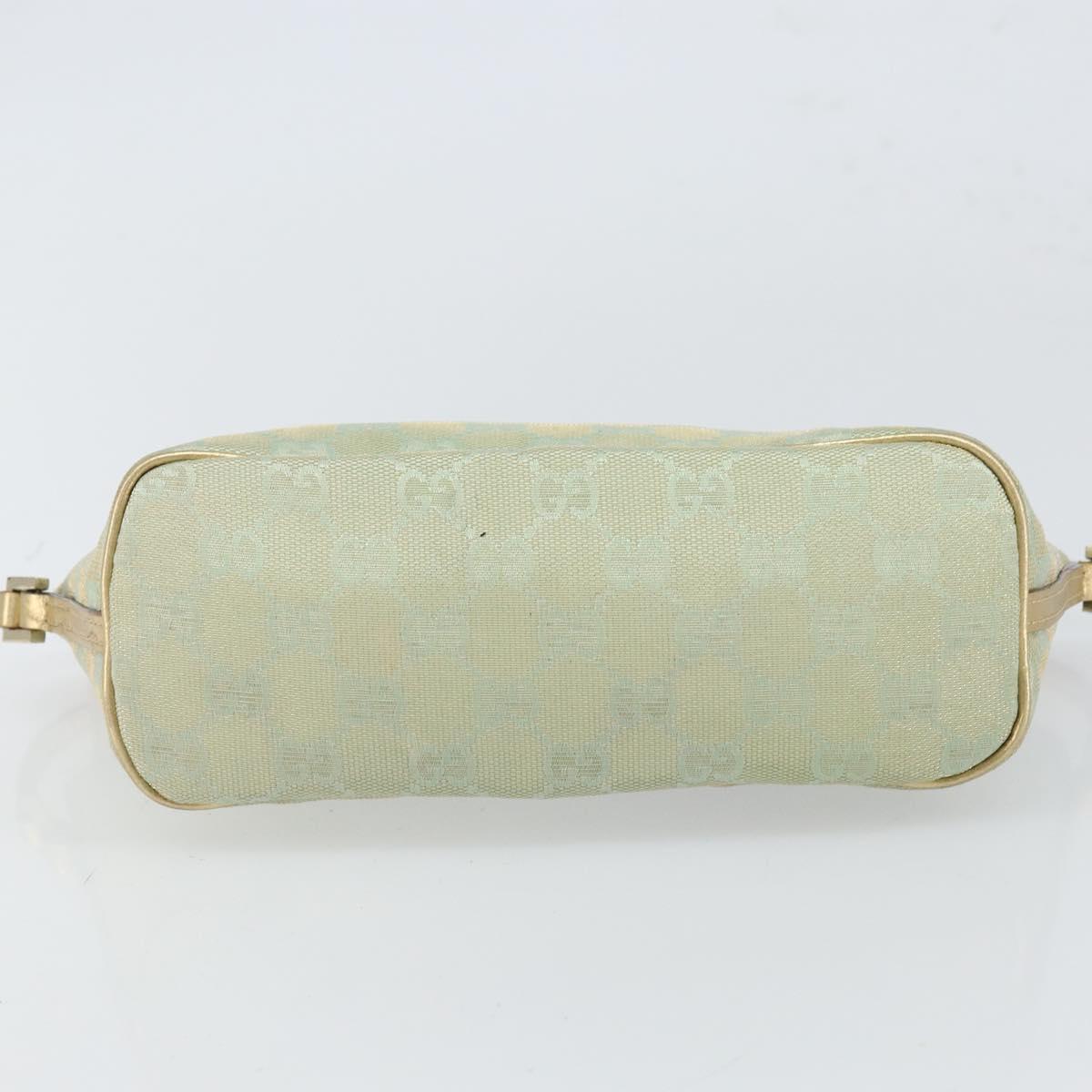 GUCCI GG Canvas Accessory Pouch Turquoise Blue Silver 039 1103 2123 Auth BA9688