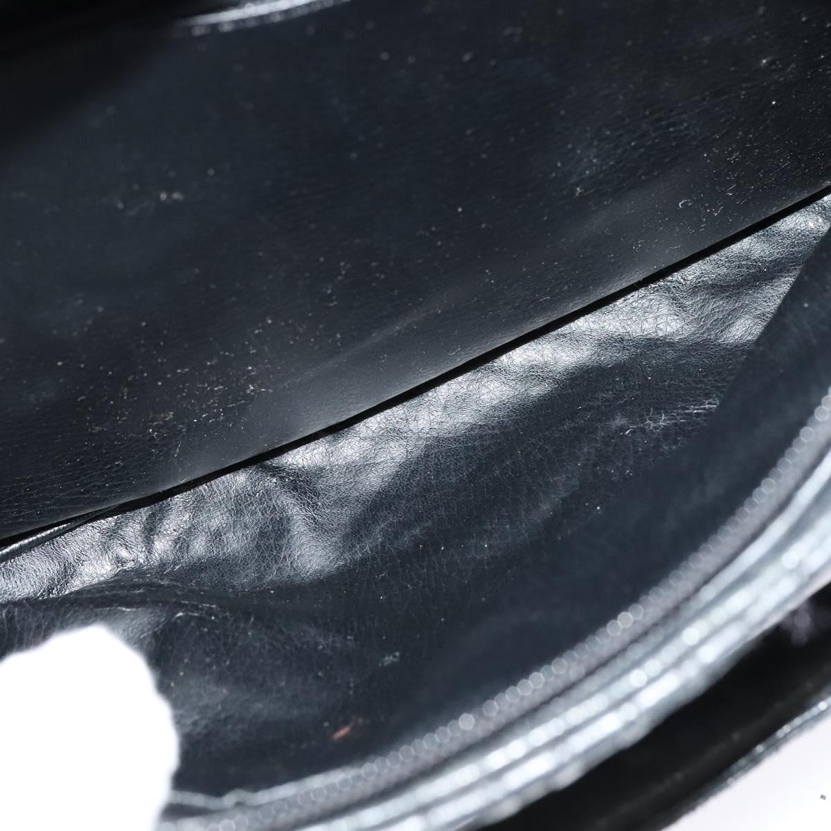 BALLY Quilted Hand Bag Leather Black Auth BA969