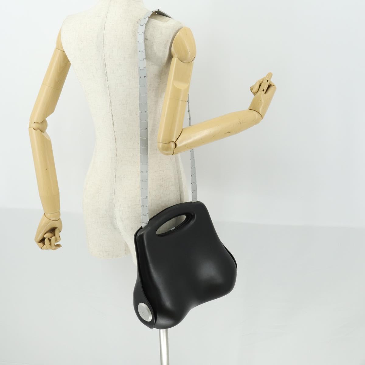 CHANEL Hip Bag Shoulder Bag Leather 2way Black CC Auth BA9692