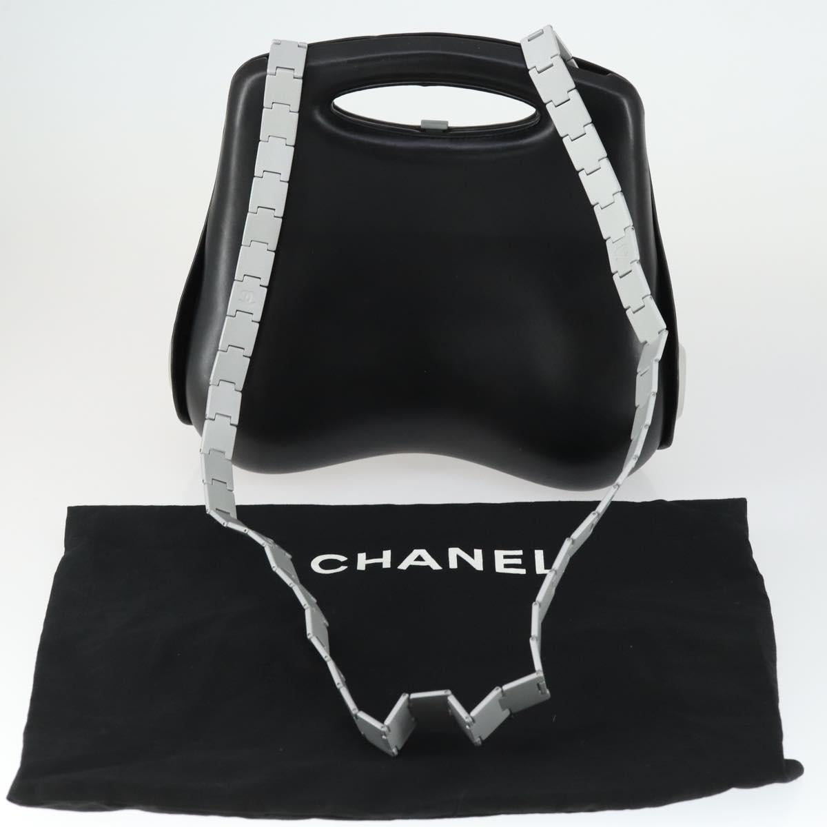 CHANEL Hip Bag Shoulder Bag Leather 2way Black CC Auth BA9692