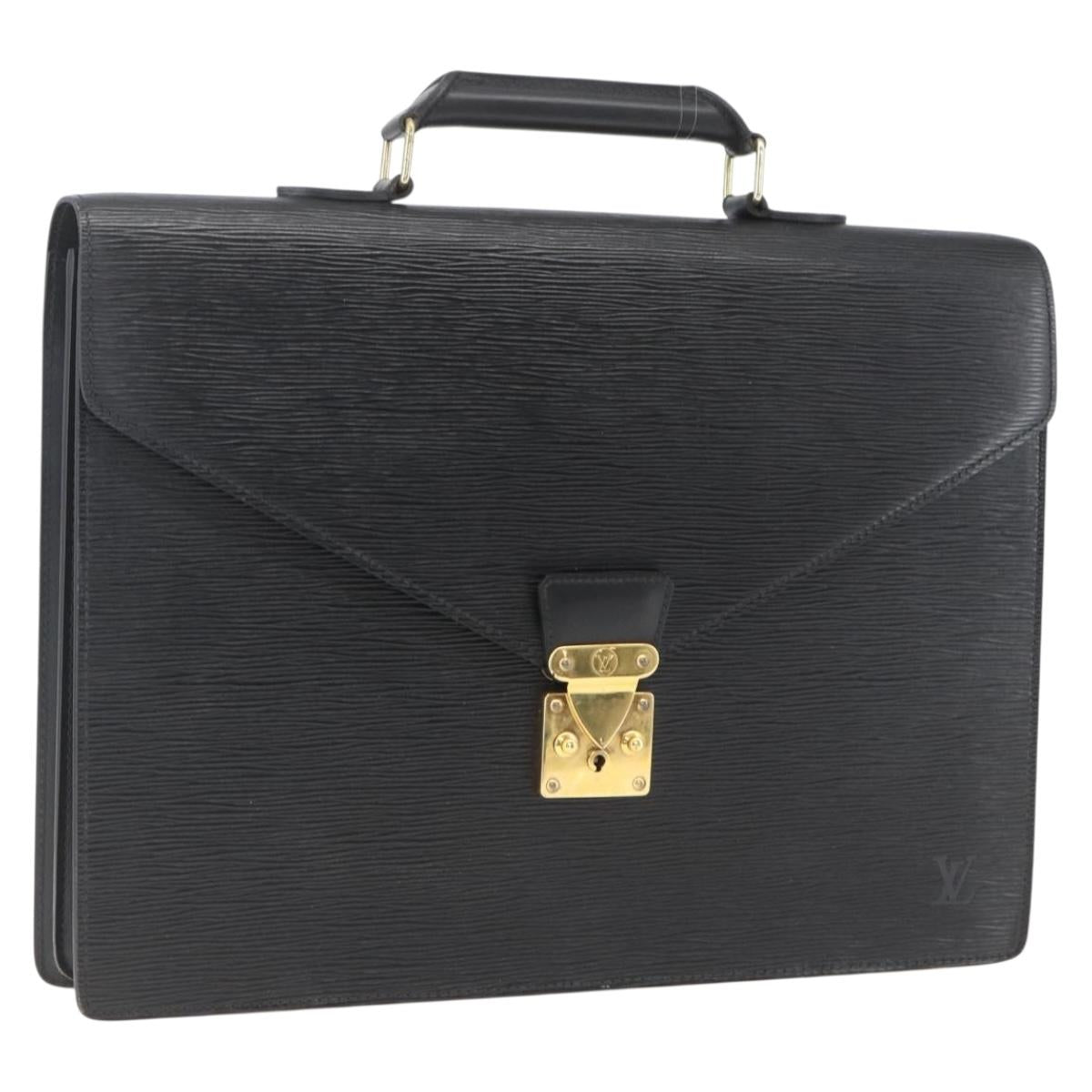 LOUIS VUITTON Epi Serviette Conseiller Business Bag Black M54422 LV Auth BA9693