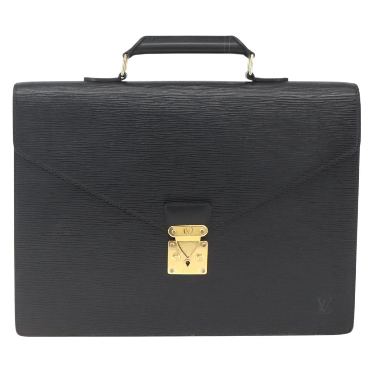 LOUIS VUITTON Epi Serviette Conseiller Business Bag Black M54422 LV Auth BA9693