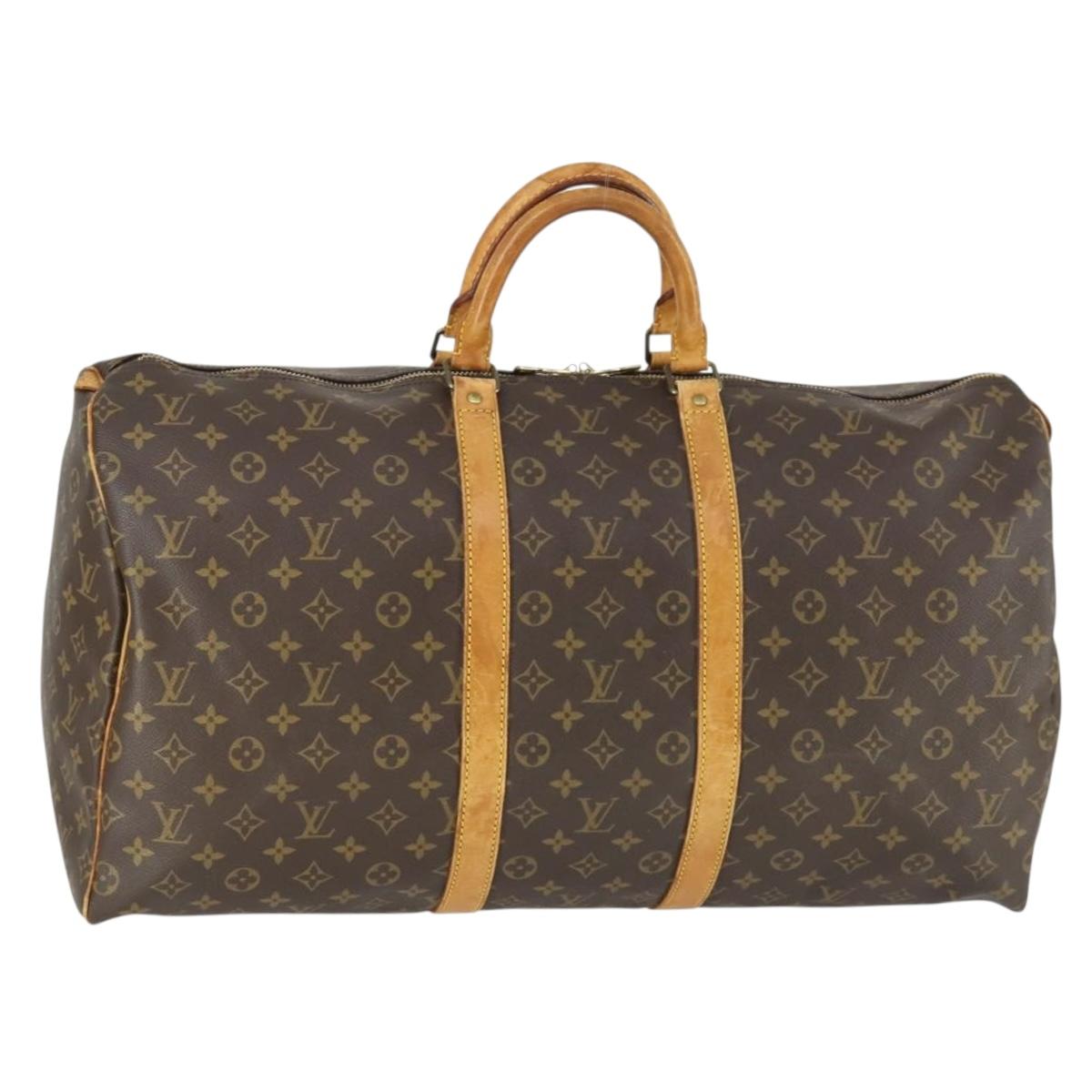 LOUIS VUITTON Monogram Keepall 55 Boston Bag M41424 LV Auth BA9702