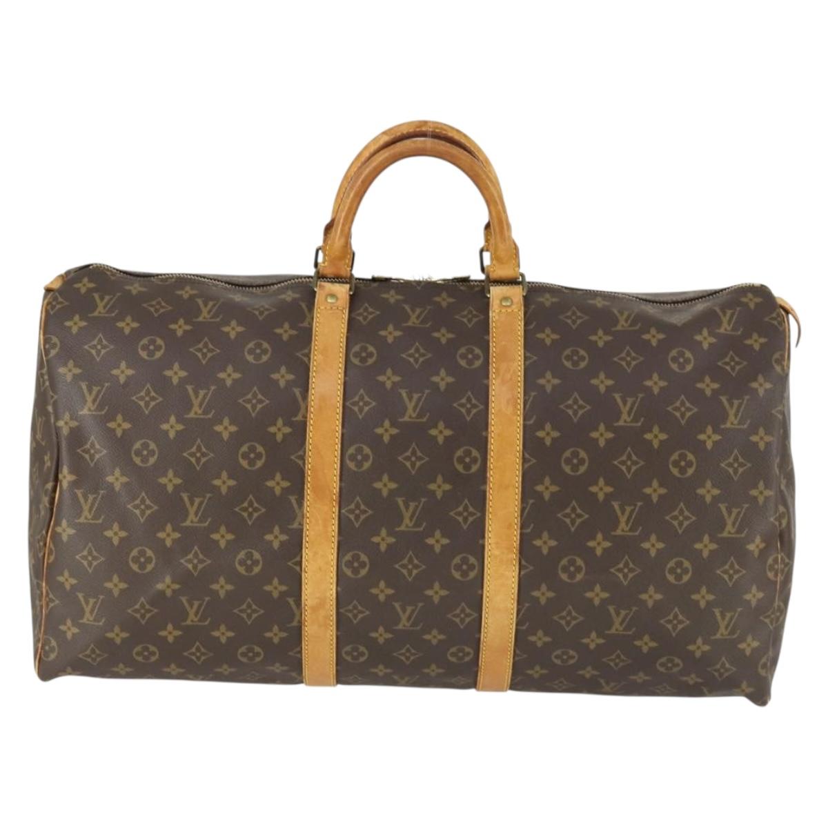 LOUIS VUITTON Monogram Keepall 55 Boston Bag M41424 LV Auth BA9702