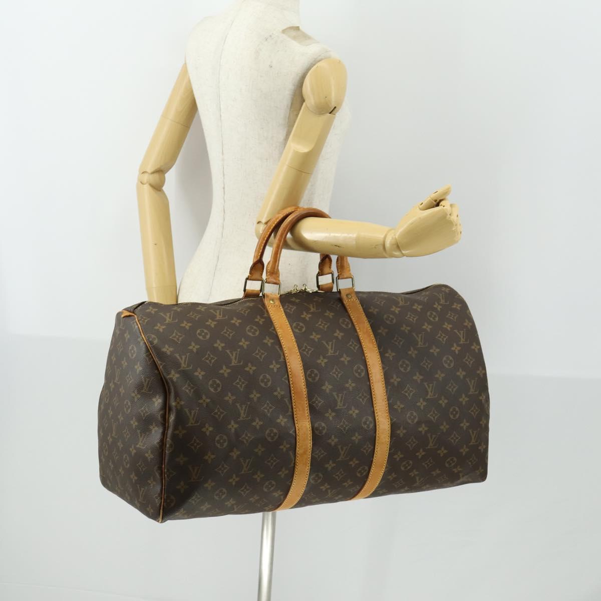 LOUIS VUITTON Monogram Keepall 55 Boston Bag M41424 LV Auth BA9702