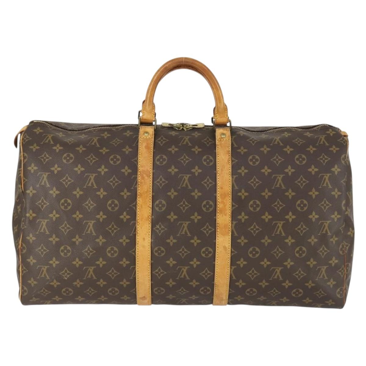 LOUIS VUITTON Monogram Keepall 55 Boston Bag M41424 LV Auth BA9702
