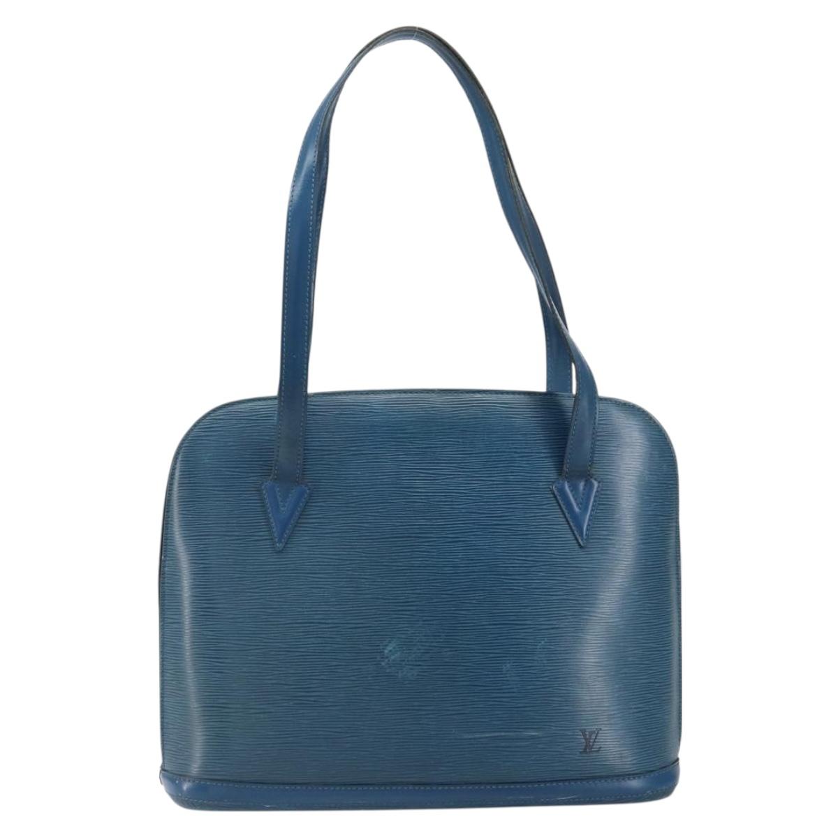 LOUIS VUITTON Epi Lussac Shoulder Bag Blue M52285 LV Auth BA9705