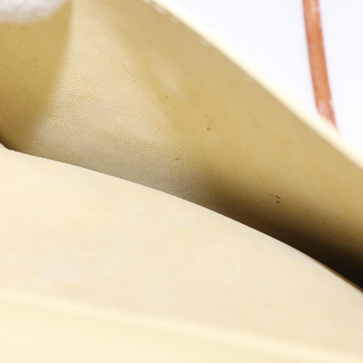 LOUIS VUITTON Monogram Vernis Motto Pouch Lime Yellow M91059 LV Auth BA9707